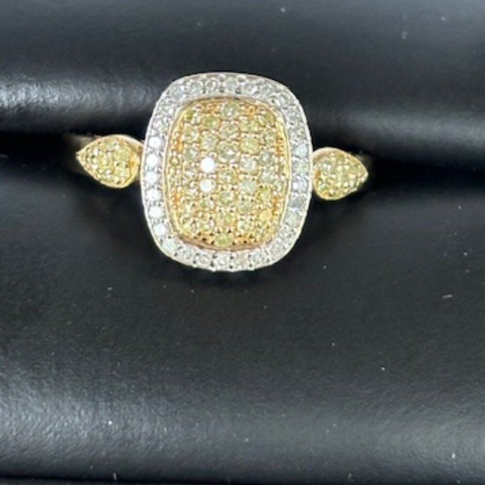 Yellow diamond ring in 10K yellow gold, .53 ctw, size 7.5